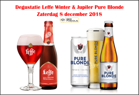Degustatie Leffe Winter & Jupiler Pure Blond Bierparadijs